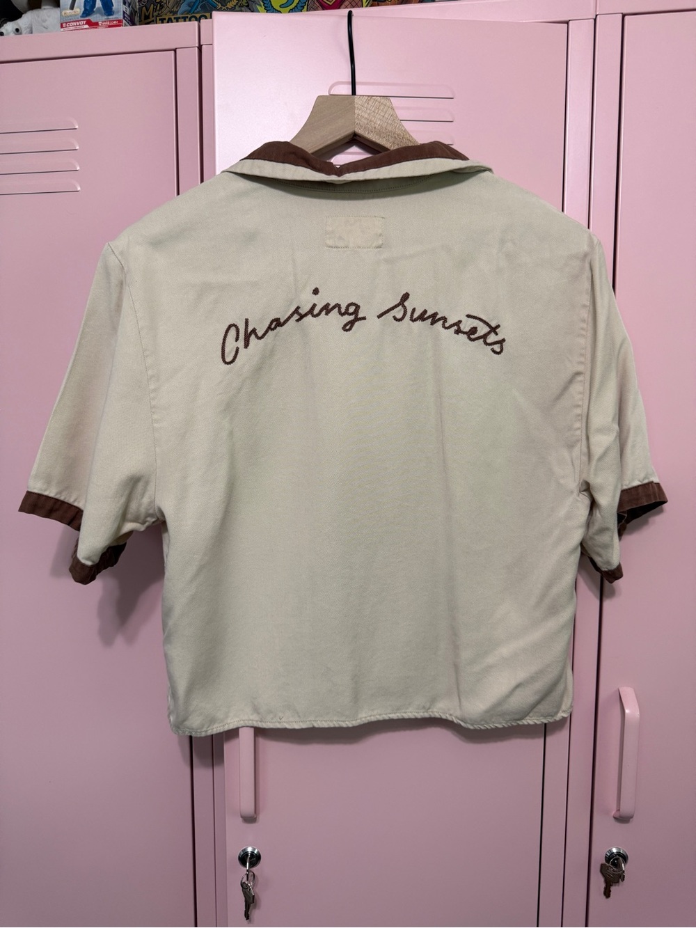 P&Co Chasing Sunsets Cropped Bowling Shirt - Picture 3 of 4